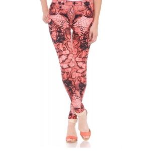 NWT Hudson Nico Super Skinny Red Print Jeans